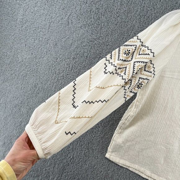 Madewell Embroidered Peasant Top Size XXS - Picture 12 of 16